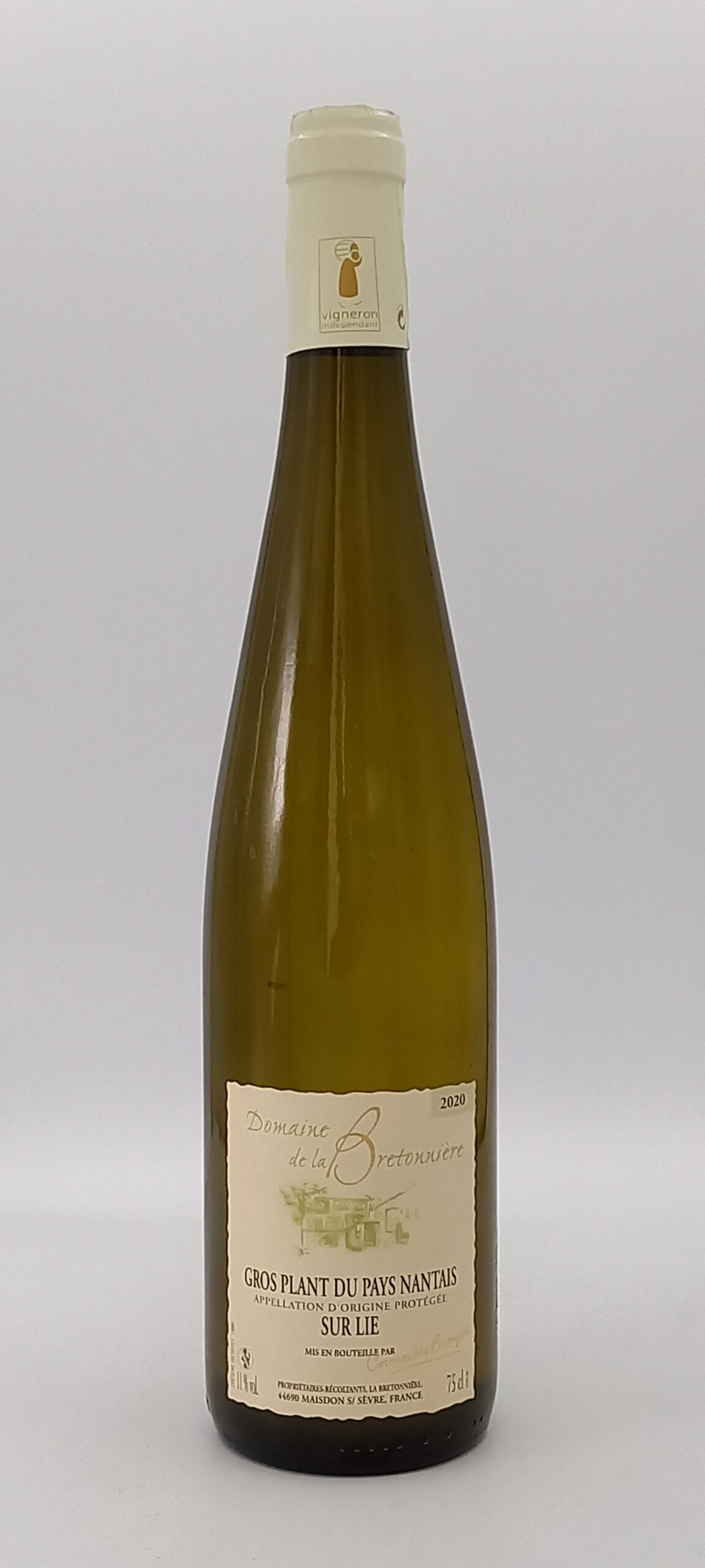 Gros plant du pays Nantais sur lie 2020 DOMAINE Bretonniere