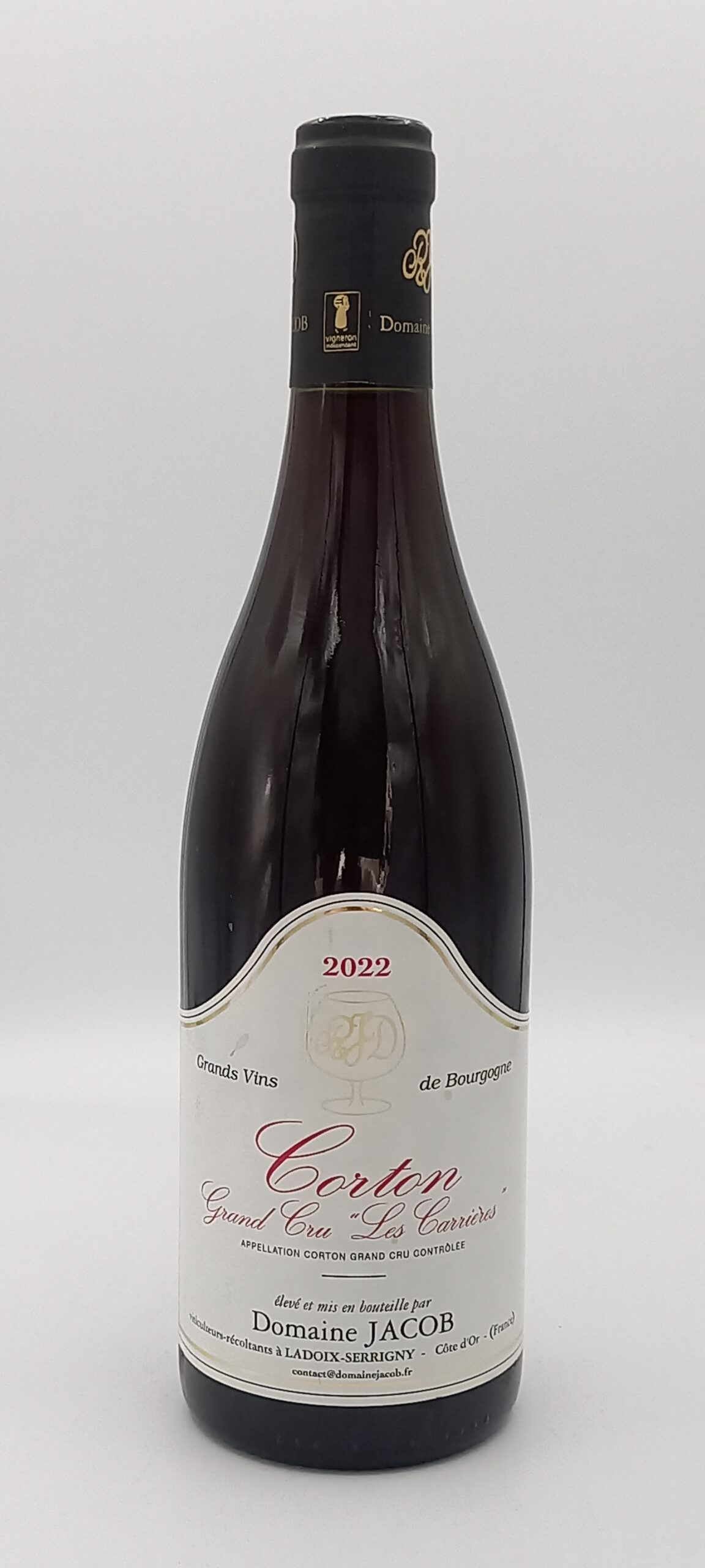 BOURGOGNE CORTON GRAND CRU LES CARRIERES ROUGE 2022 DOMAINE JACOB