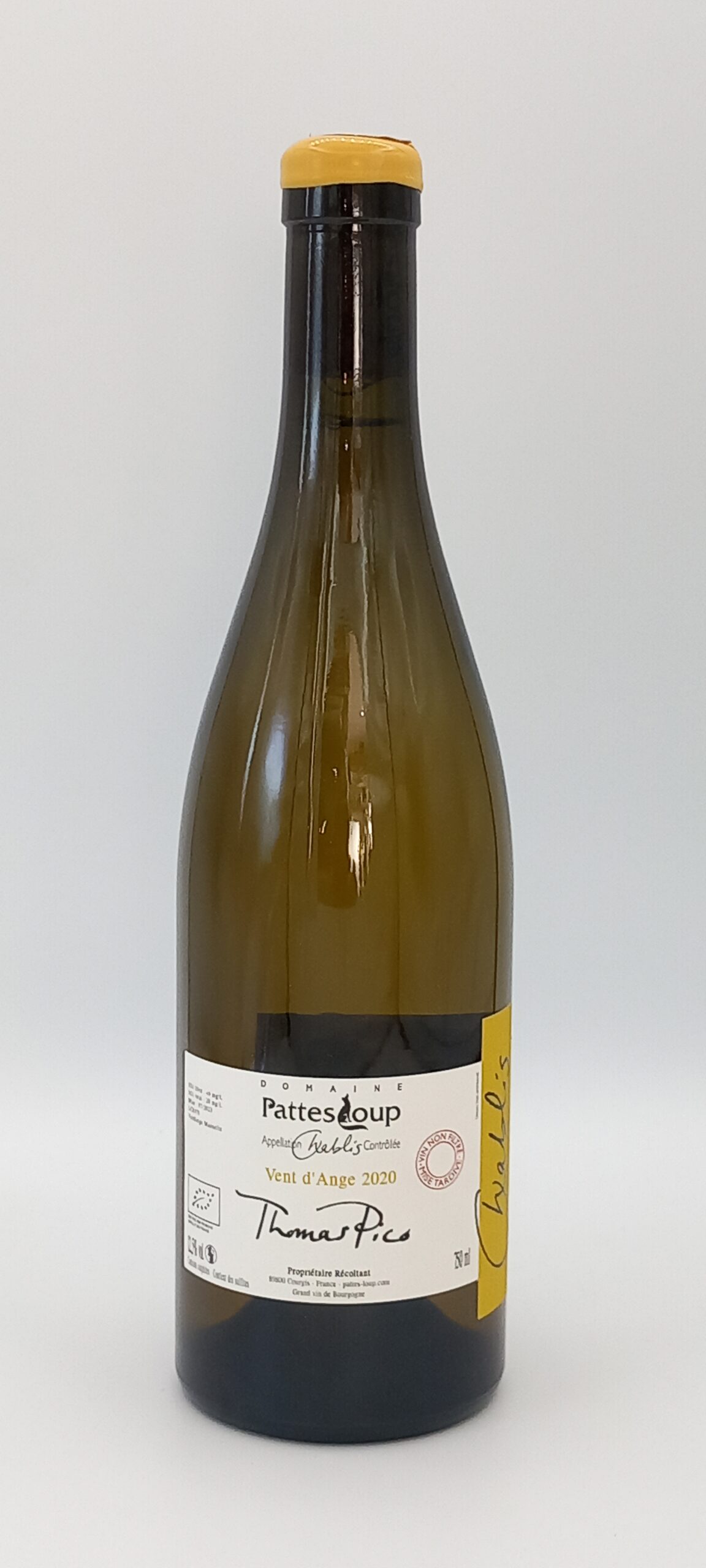 BOURGOGNE CHABLIS 2020 VENT D’ANGE BIO DOMAINE PATTES LOUPS