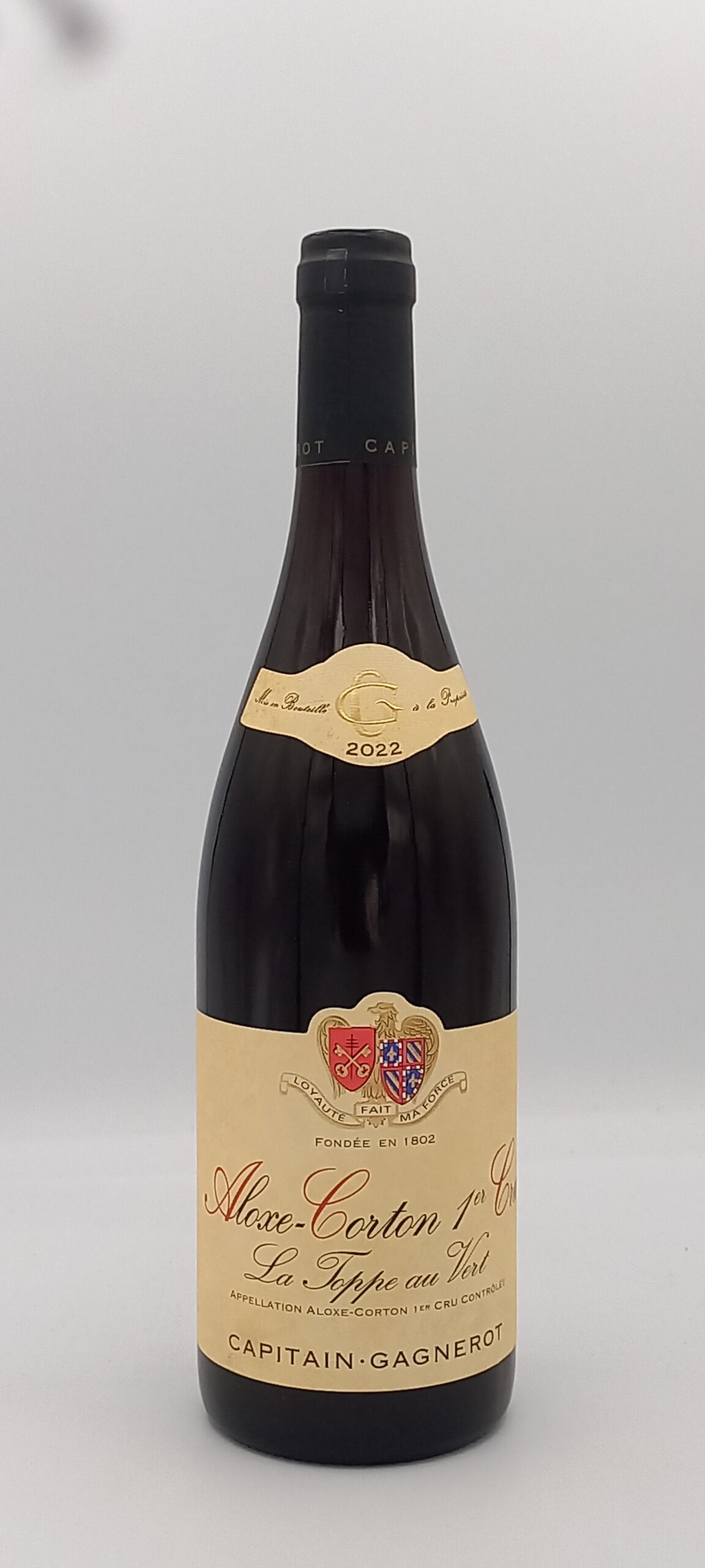 BOURGOGNE ALOXE CORTON ROUGE 2022 1ER CRU « LA TOPPE AU VERT » DOMAINE CAPITAIN GAGNEROT