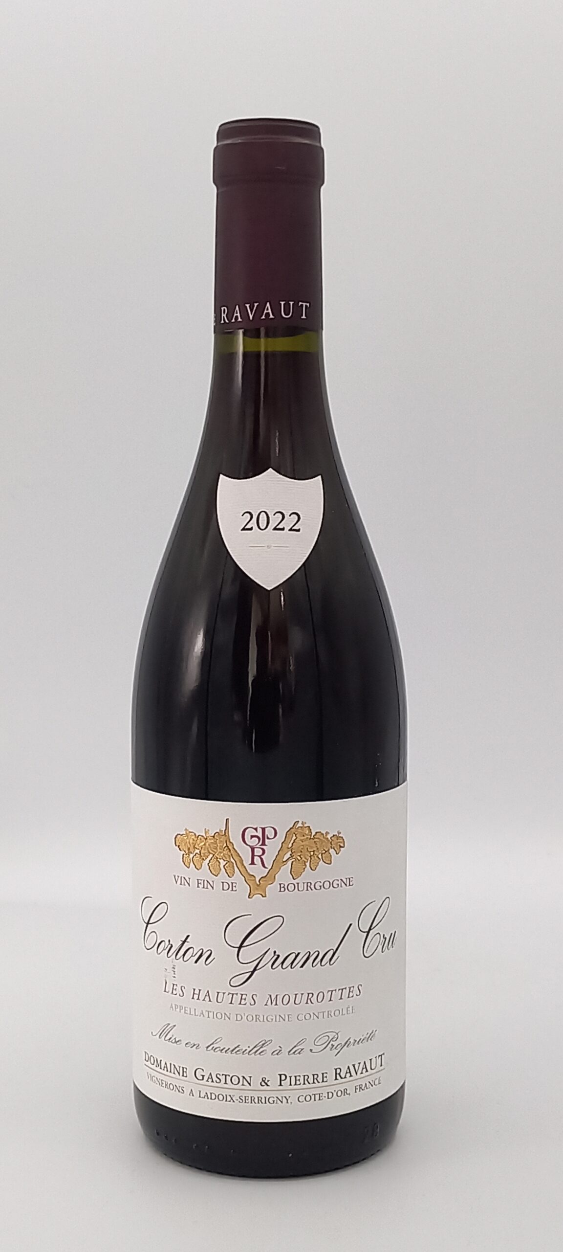 BOURGOGNE CORTON HAUTES MOUROTTES GRAND CRU ROUGE 2022 DOMAINE GASTON &PIERRE RAVAUT