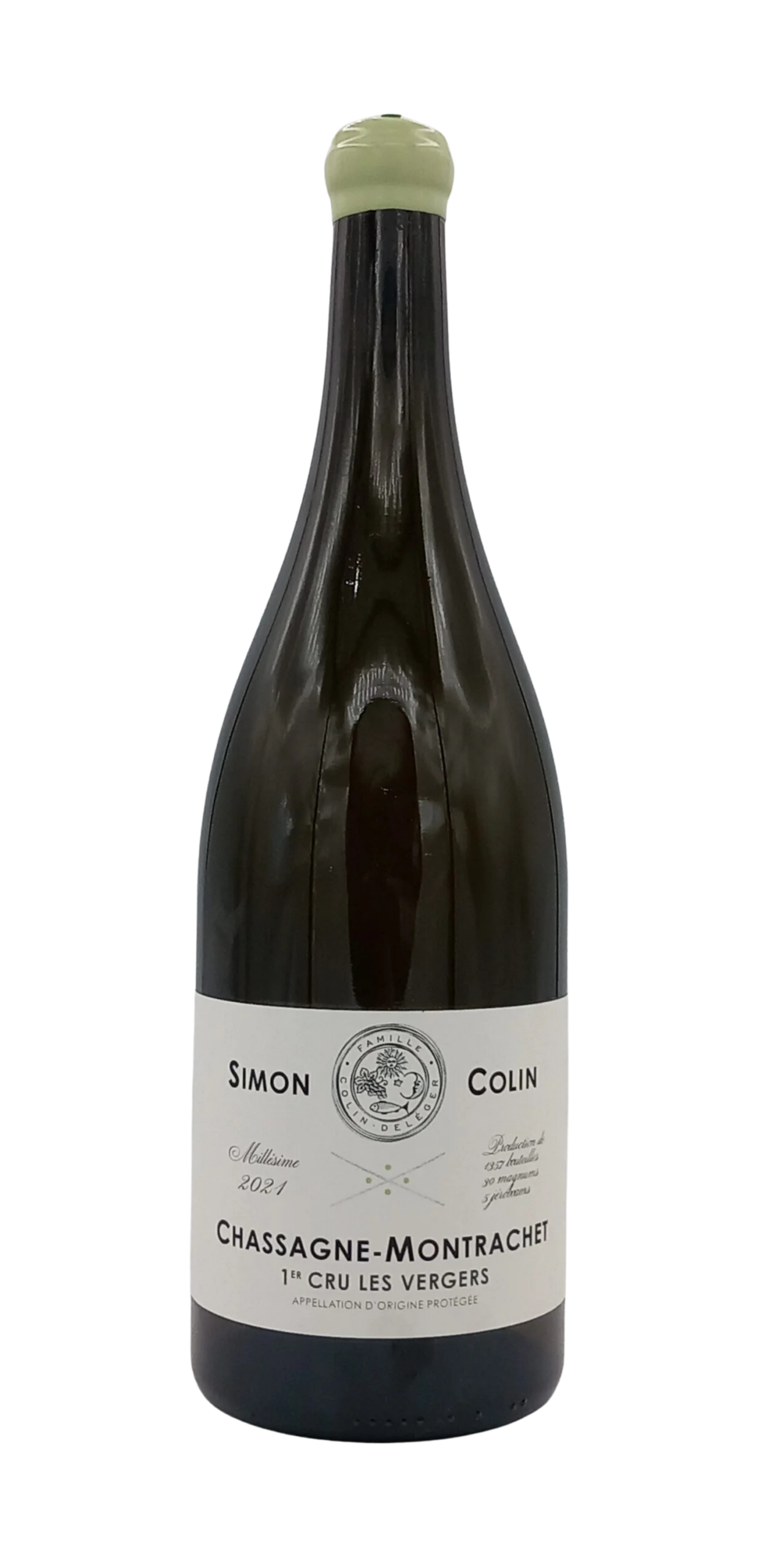 BOURGOGNE MAGNUM CHASSAGNE MONTRACHET LES VERGERS 1ER CRU BLANC 2021 DOMAINE SIMON COLIN