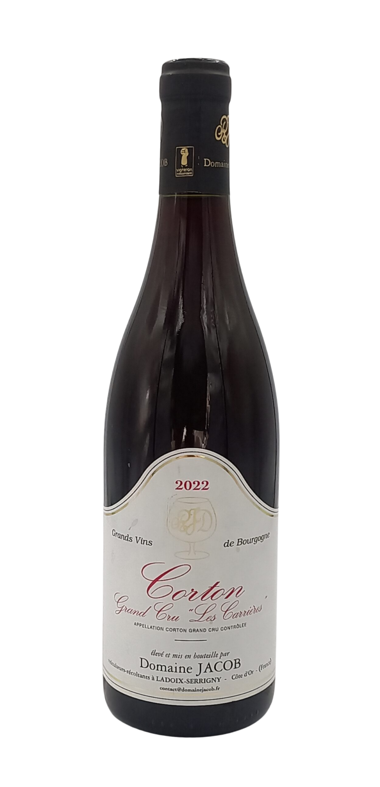 BOURGOGNE CORTON GRAND CRU LES CARRIERES ROUGE 2022 DOMAINE JACOB BOURGOGNE CORTON GRAND CRU LES CARRIERES ROUGE 2022 DOMAINE JACOB